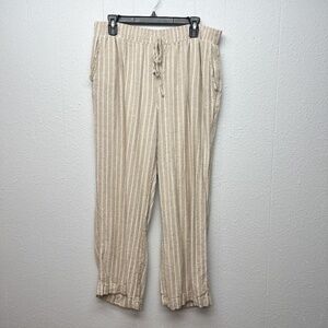 Briggs Linen Blend Pull On Beach Boho Vacation Coastal Grandmother Pants Sz XL